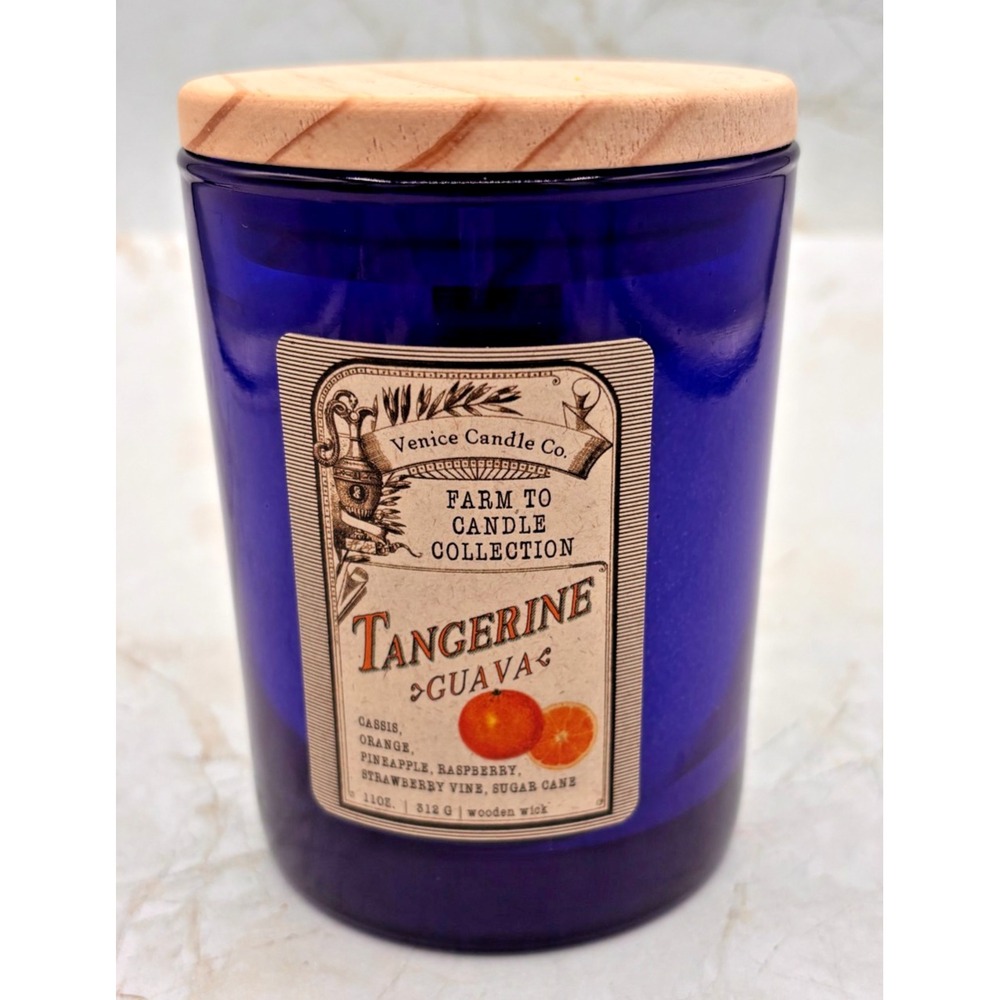 Scentsational Venice Candle Co Tangerine Guava Candle Wooden Wick 11oz New!